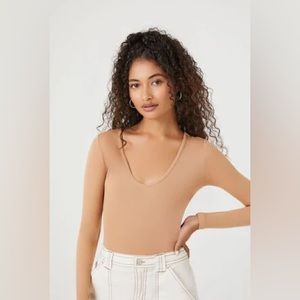 Forever 21 Long-Sleeve V-Neck Bodysuit